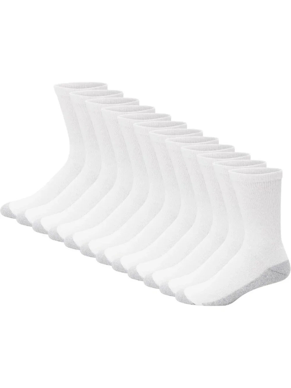 Men's Moisture-Wicking Crew & Ankle Socks, Double Tough, Black & White